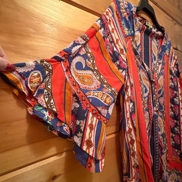 Democracy Multicolor Paisley Blouse size S - Picture 4 of 9